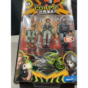 The Corps Elite Vs The Curse Action Figures With Stryker Motorbike NEW